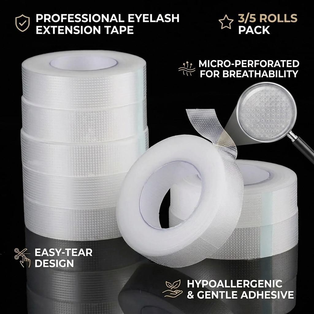 Eyelash Extension Eye Mask - 3/5 Rolls PE Lash Tape Ademend
