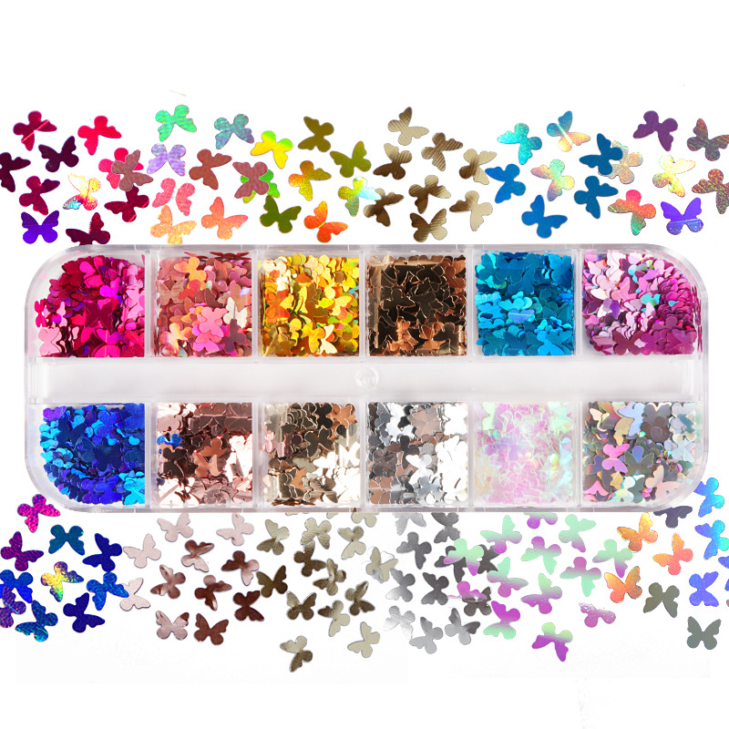 Eyelash Extension Salon - Mix Kleur Fluorescerende Vlinder Glitter Wimper