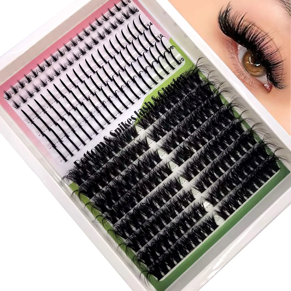 AMSDCN Spikes14Rows DIY Cluste - Eyelash Extension Full Set recensie en prijs